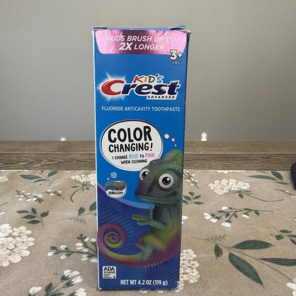Lot of‎ 6- Crest Advanced Kid Fluoride Toothpaste Bubblegum Flavor 4.2oz EXP8/27